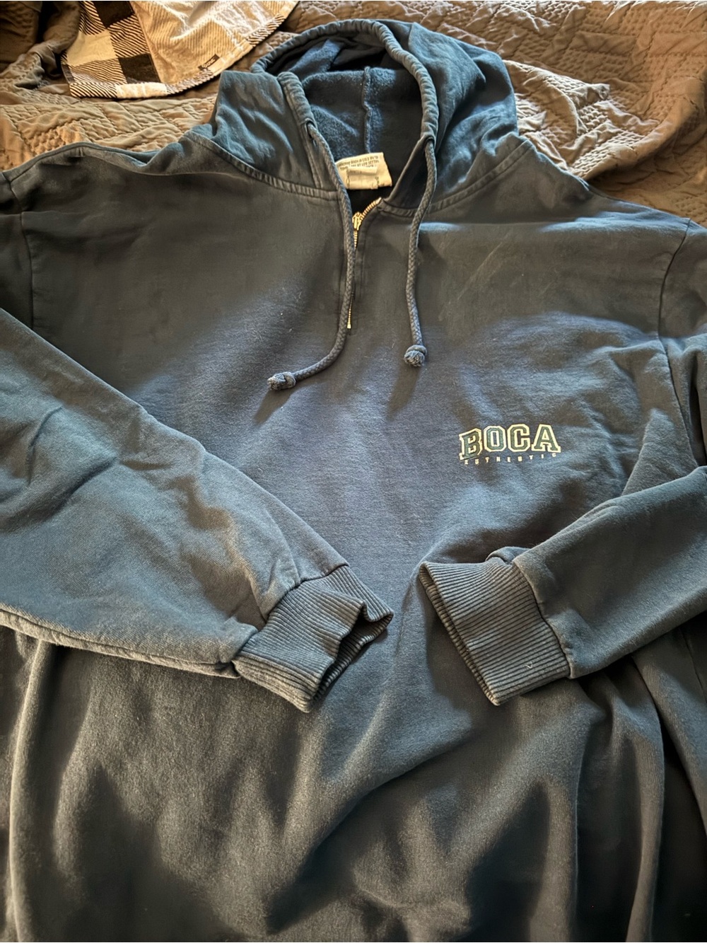 BOCA Navy Half-Zip Hoodie Sweater for Men